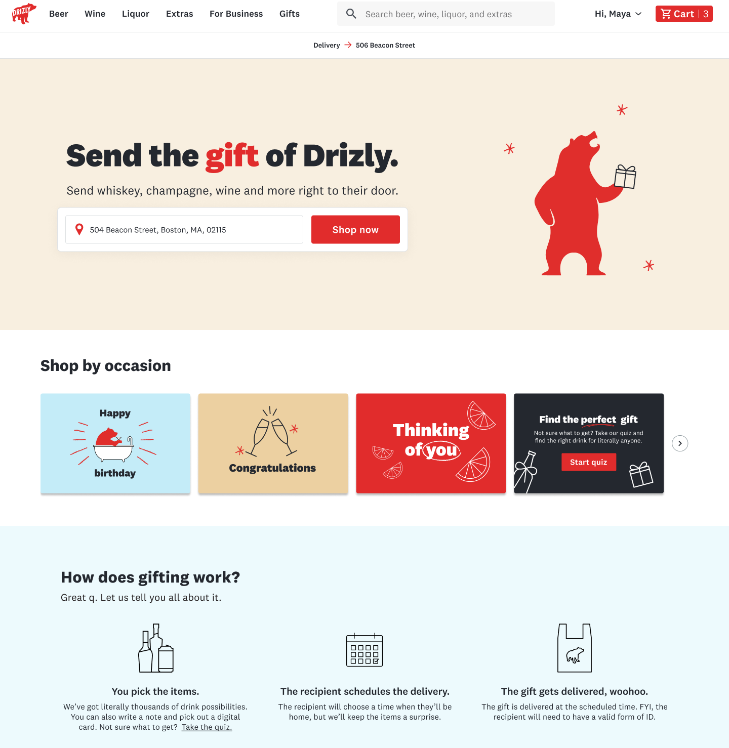 gifting hub on web