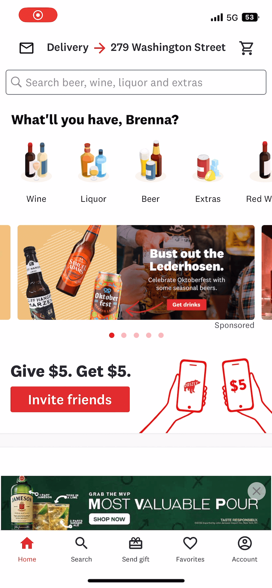 existing gifting page on web