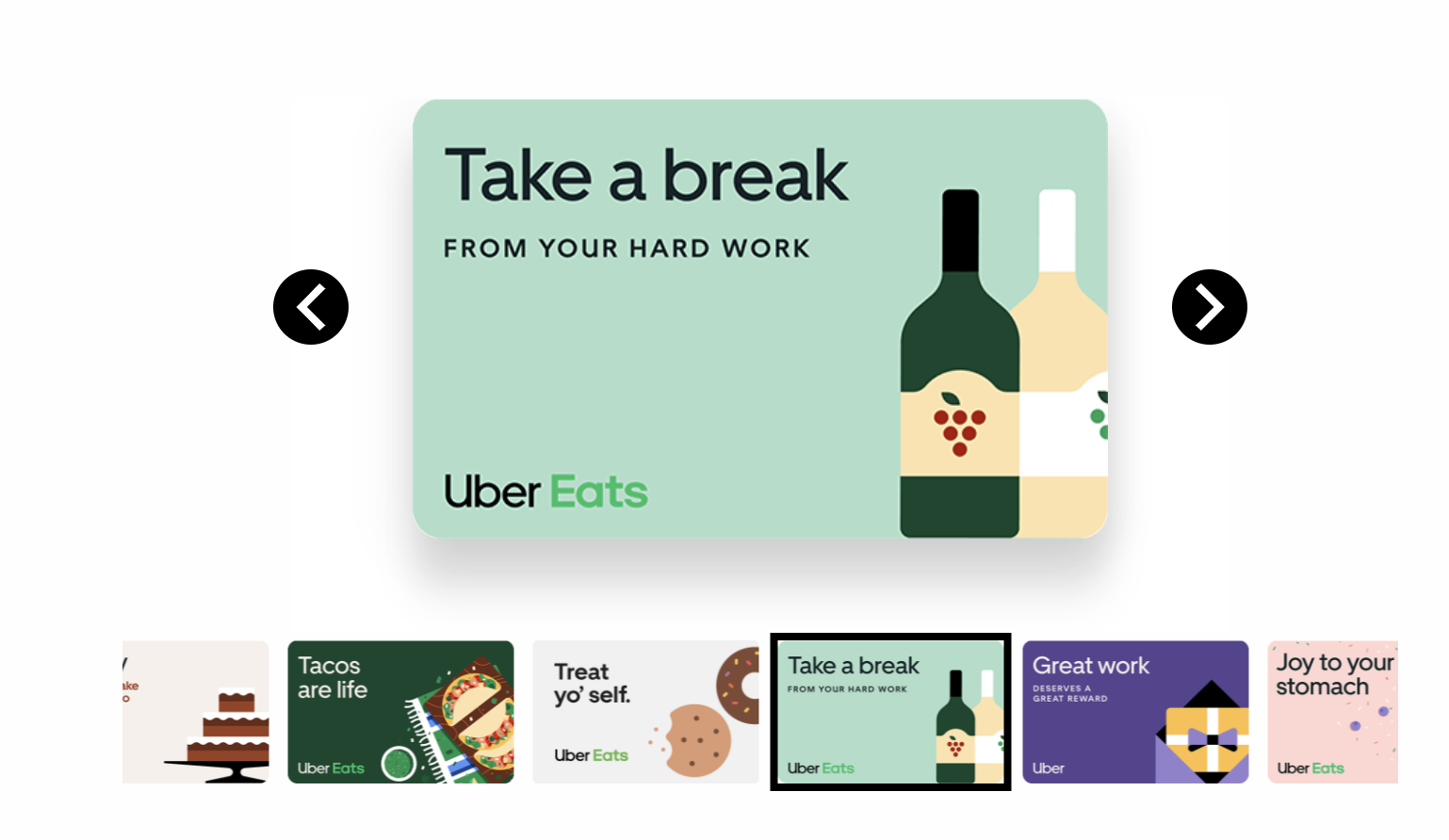 Uber Eats gifting experience